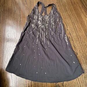 Free People Black Mini Dress with Silver Accents